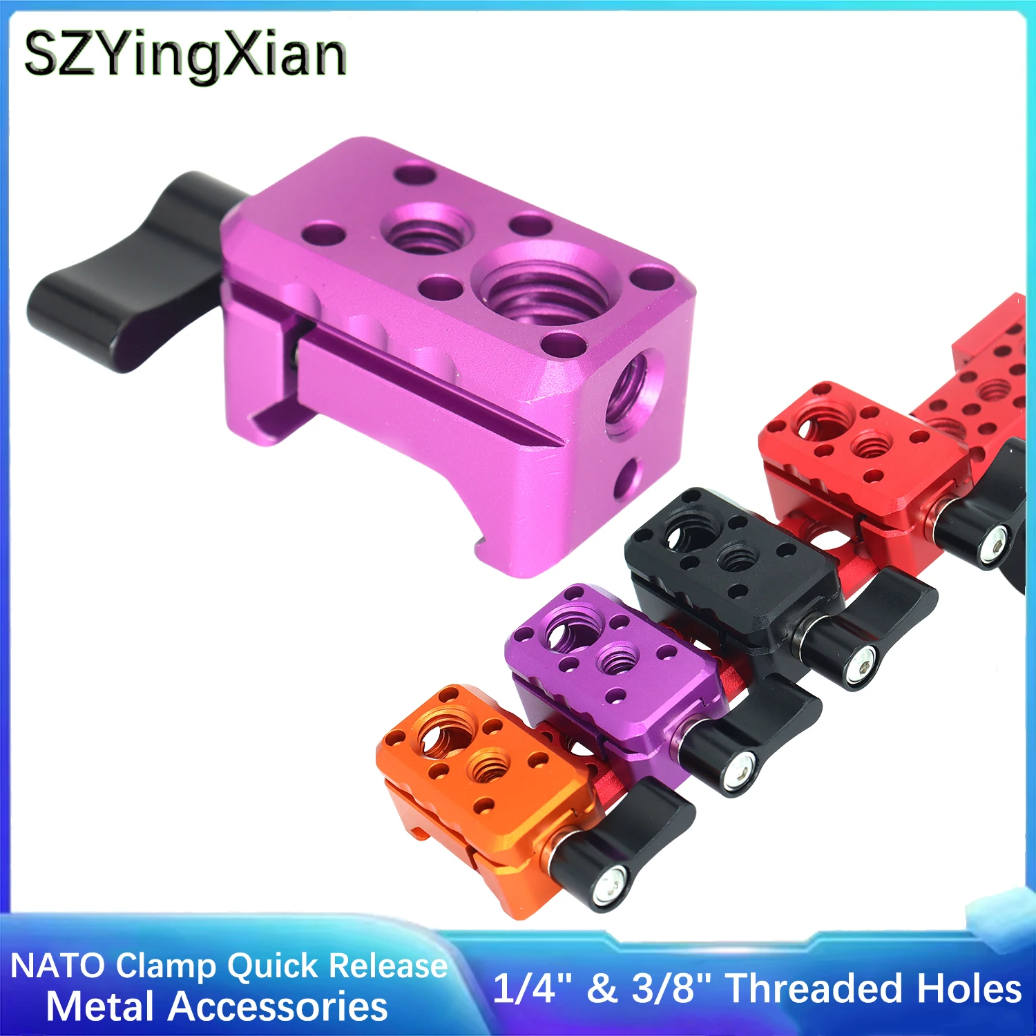 NATO Rail Clamp Quick Release NATO Mount Adapter with Lock Lever 1/4