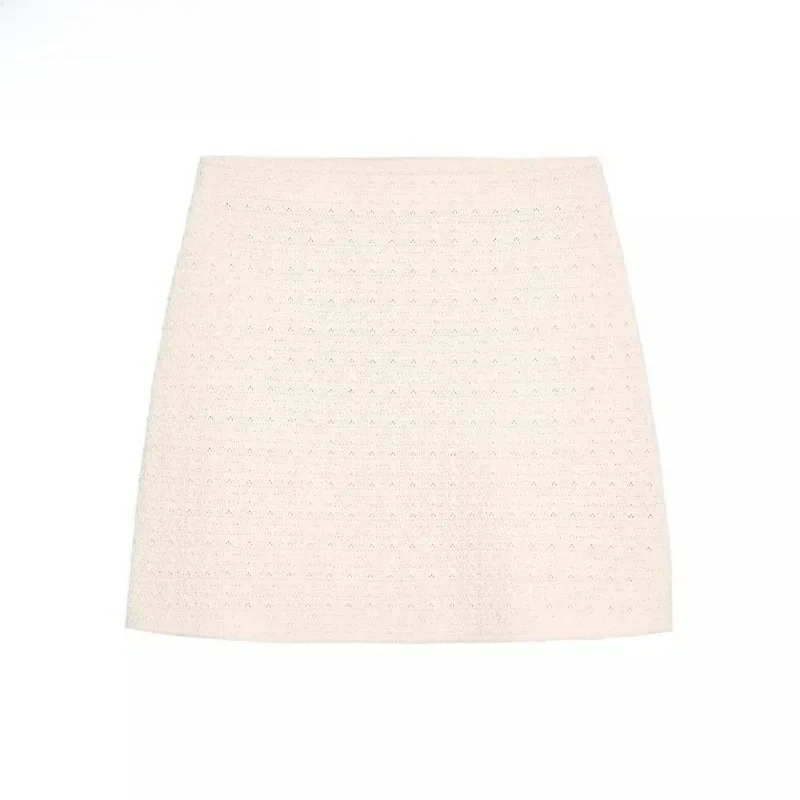 

New Summer Women's Knitted V-Ne Svel Texture Vest Skirt Commute Sle Pure Color Single Button Closure