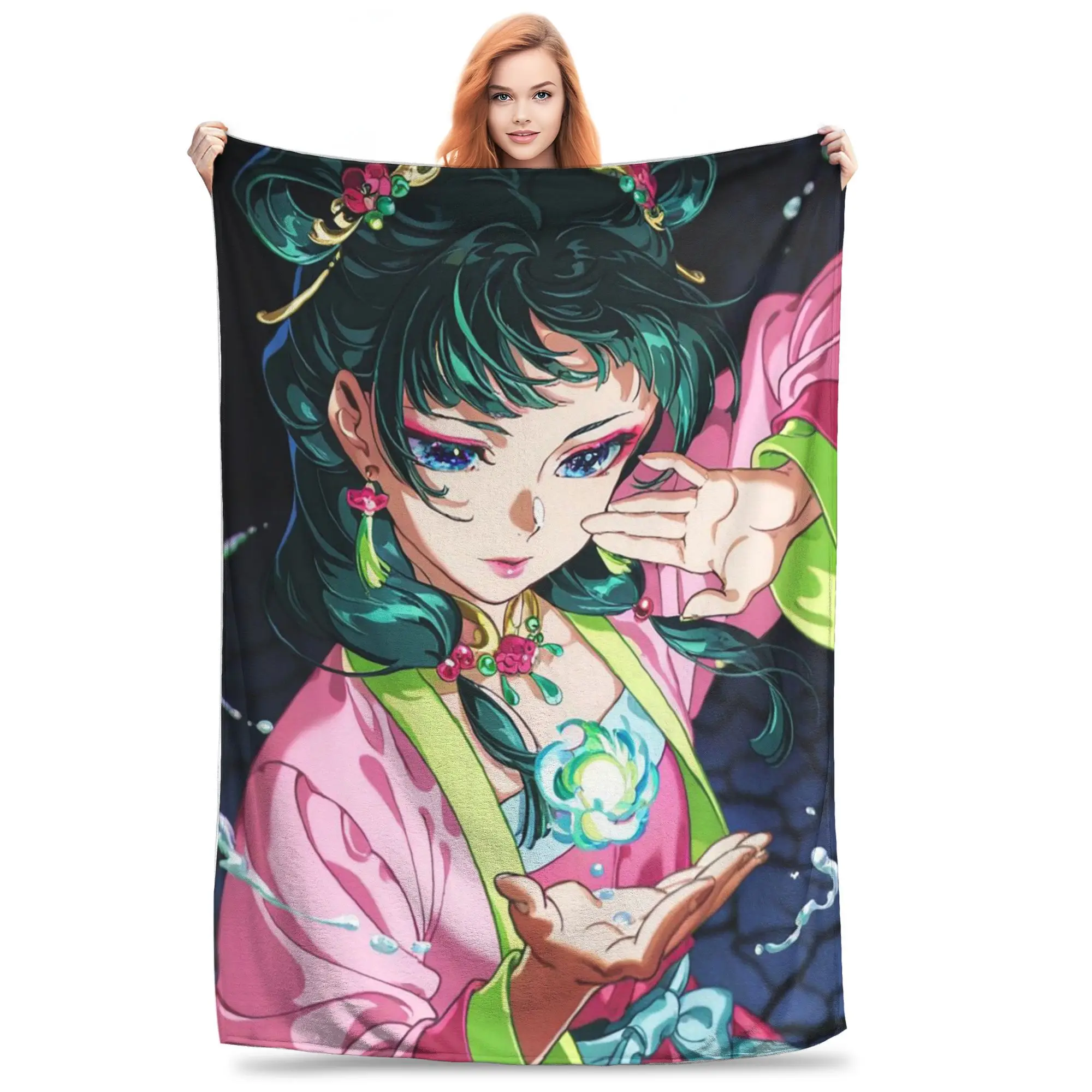 Flannel Throw Blanket Maomao Jinshi Anime The Apothecary Diaries Warm Blankets Soft Bedding for Bed Living room Home Travel Sofa