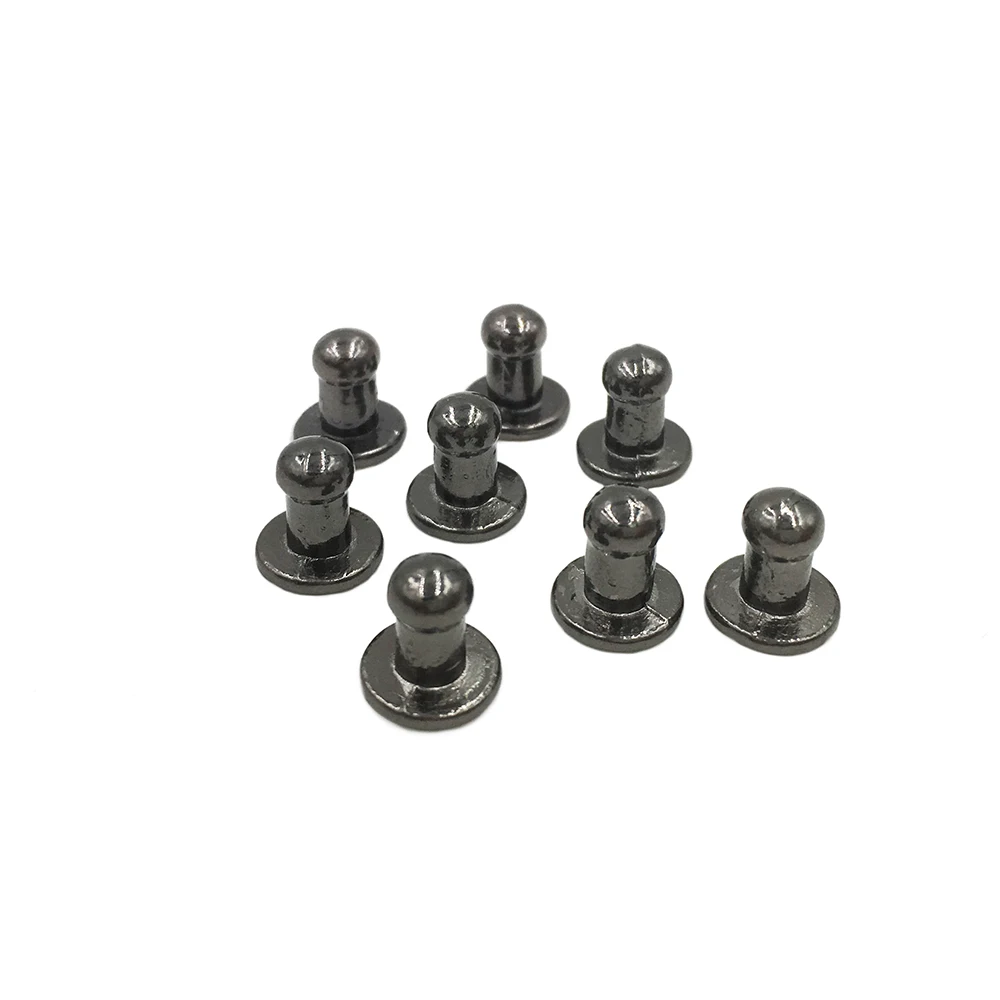 500sets 8mm Wholesale Black Zinc Alloy 5mm Round Head Stud Spot Screwback CraftLeather Bag Belt Chicago Button Screw Nail Rivet