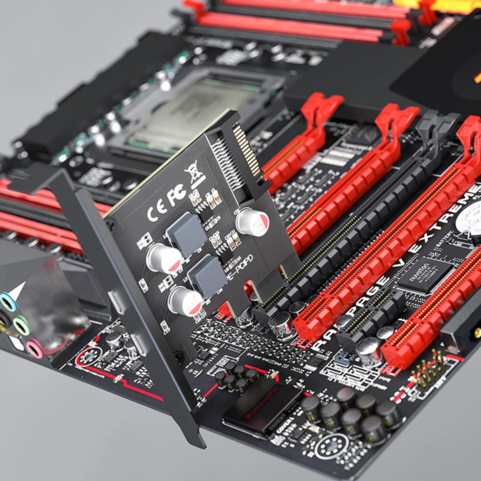 462E PCIe to Type C Adapter Card 2-Port PCI for Express PD 20W Charging Expansion Card Internal USB Hub PCI-E Add-on Cards R