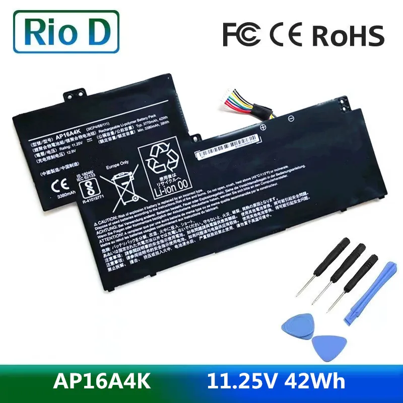 AP16A4K  11.25V 3770mAh KT.00304.003 Laptop Battery For Acer Swift SF113-31-P865 SF11 ASPIRE 11 AO1-132 NE132 N16Q9