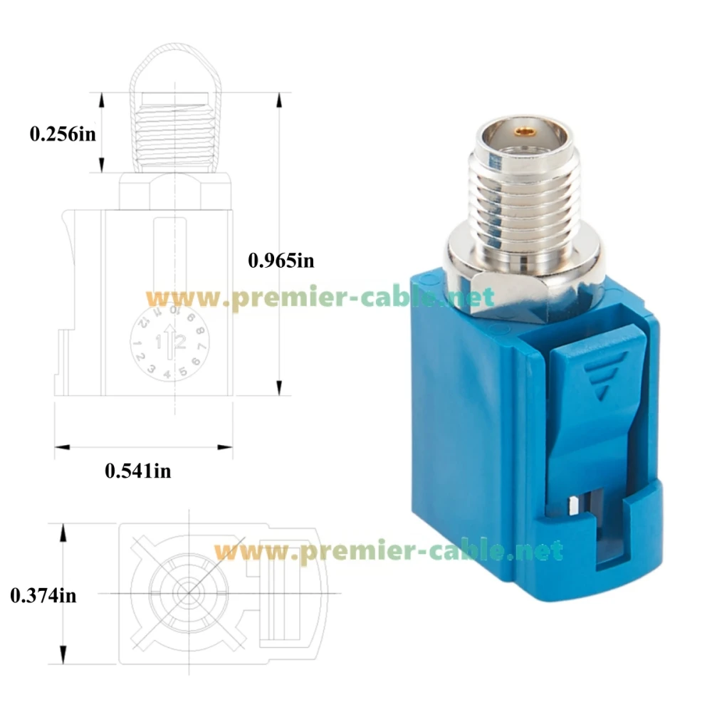 FAKRA Z Buchse auf SMA Buchse RF-Koaxialadapter 50 Ohm Fahrzeug-GPS-Antennenanschluss für 4G LTE/5G Telematik, ADAS – Detail 4