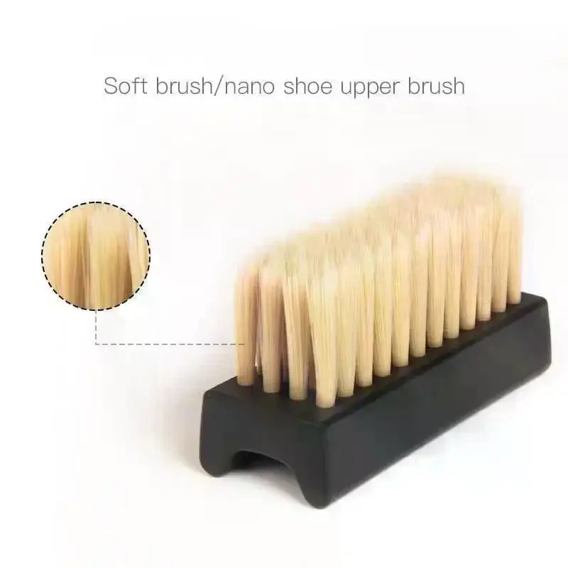 1Pair Of Nylon Shoe Brushes, With Soft And Hard Bristles Suitable For Deep Cleaning, A Durable Household Shoe Care Tool.