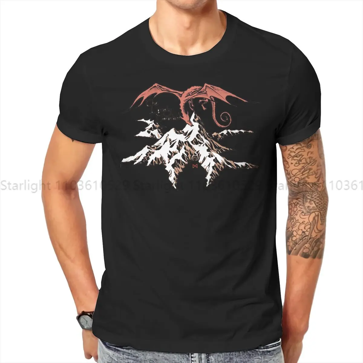 

Lonely Dragon TShirt For Male DnD Game Clothing Fashion T Shirt Comfortable