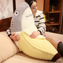 New Kawaii Transform Shark Banana Plush Toy Stuffed CuteShark Doll Animal Pillow Soft Cartoon Cushion Kid Christmas Gift