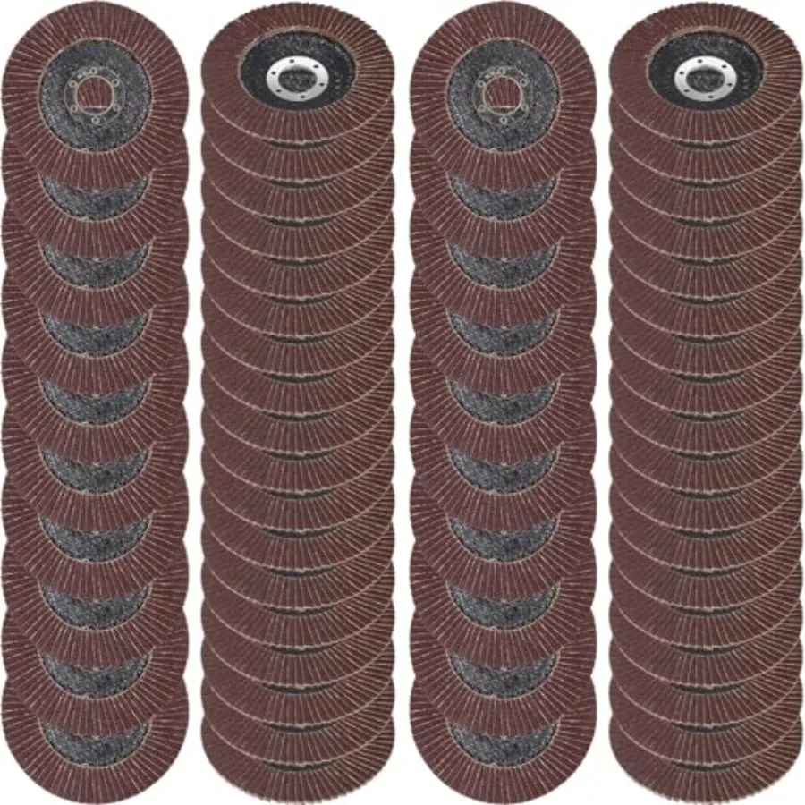 

80 Pcs Flap Disc 4 1/2 Inch for Angle Grinder Sanding Disc 40 60 80 120 Grit Flap Discs Alumina Grinding Wheel for Stainless St