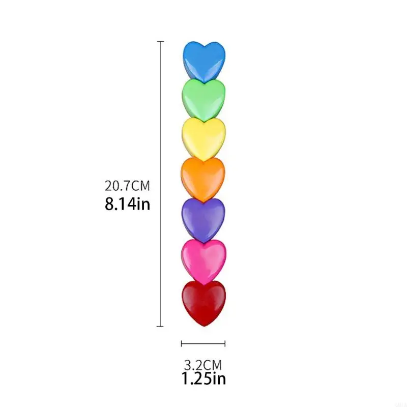 G8TA 7PCS Marker en forme coeur stylos construction styles construction Highlighters Longueur totale 8