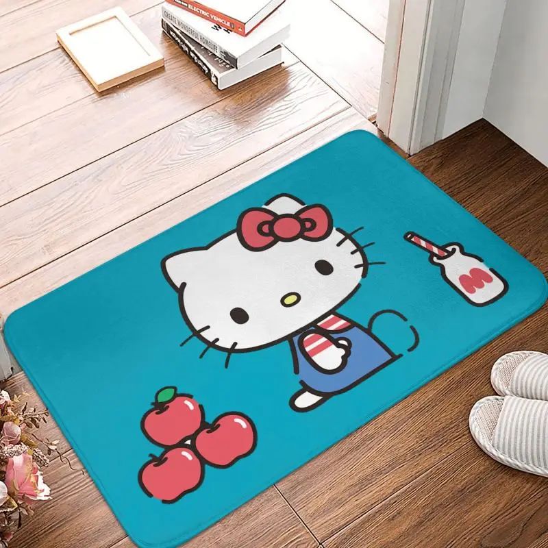 Custom Hello Kitty Front Floor Door Entrance Mat Outdoor Kitchen Bath Doormat Toilet Carpet Rug