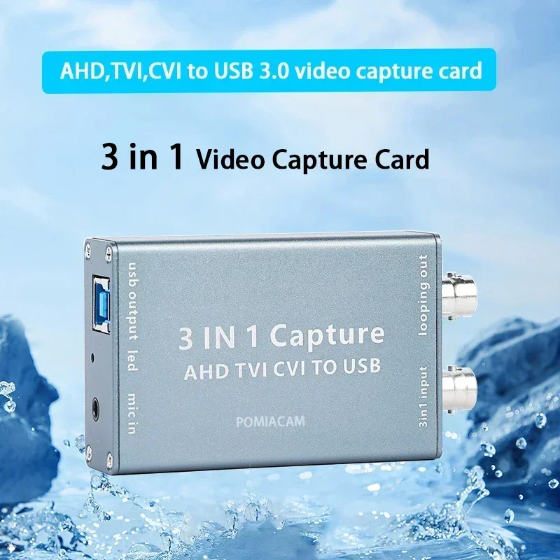 

3-in-1 Supports AHD,TVI,CVI Signal Input,USB2.0 Output Audio Video Capture Device USB Driver-free 1080P HD Video Capture