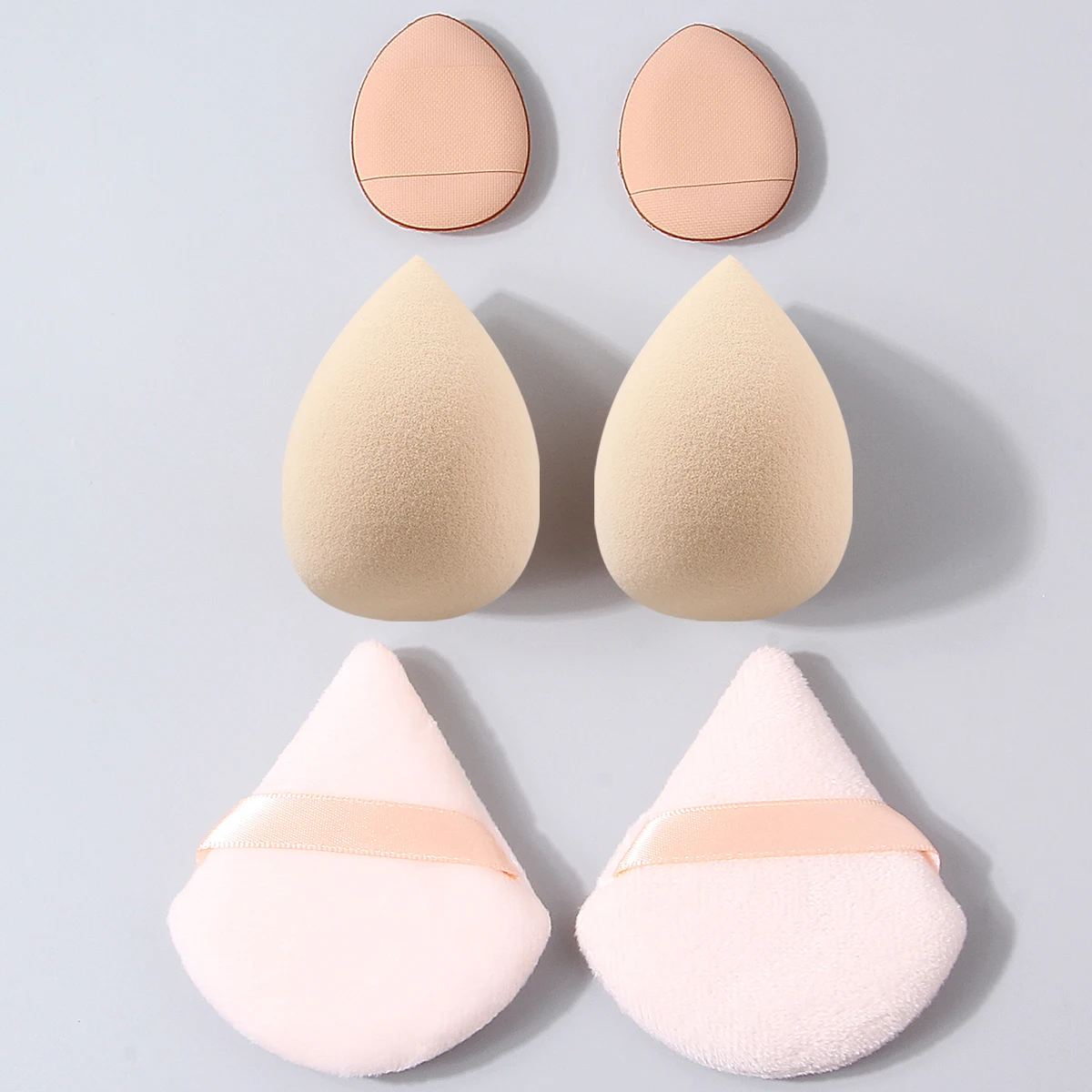 6PCS Super Soft makeup sponge set, dry and wet dual-purpose sponge egg/triangle powder puff/thumb powder puff makeup tools