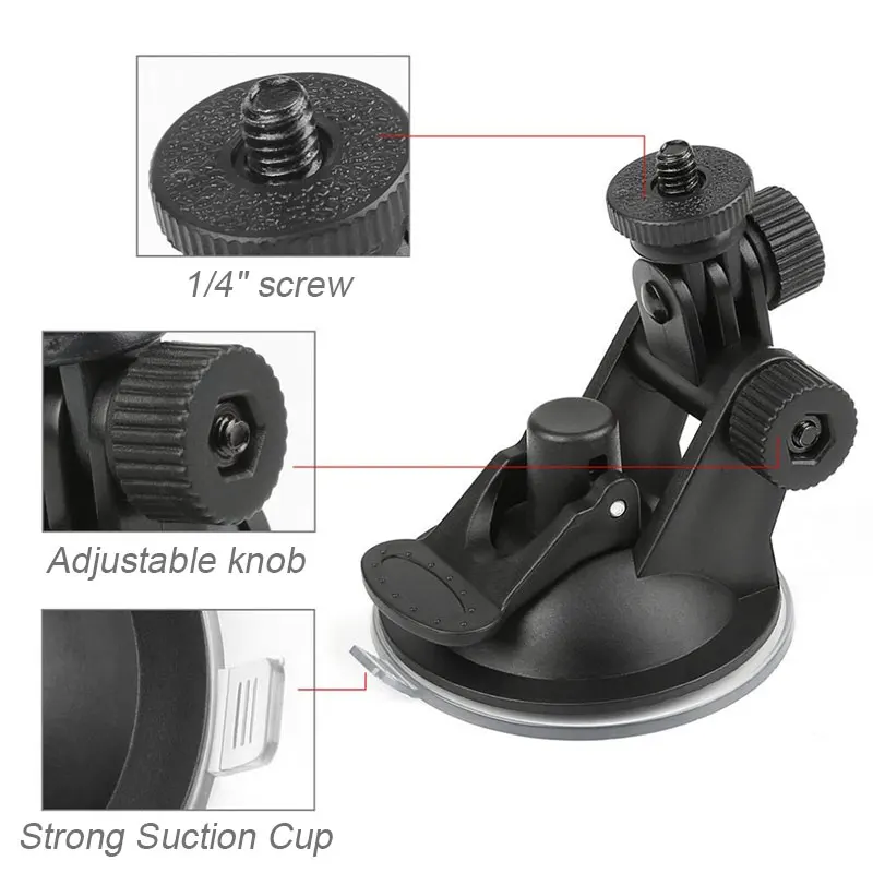 Car Windshield Suction Cup Holder For Gopro Hero 13 12 11 10 8 Xiaomi Yi Action Camera Mount Vacuum Sucker Auto Suporte Bracket