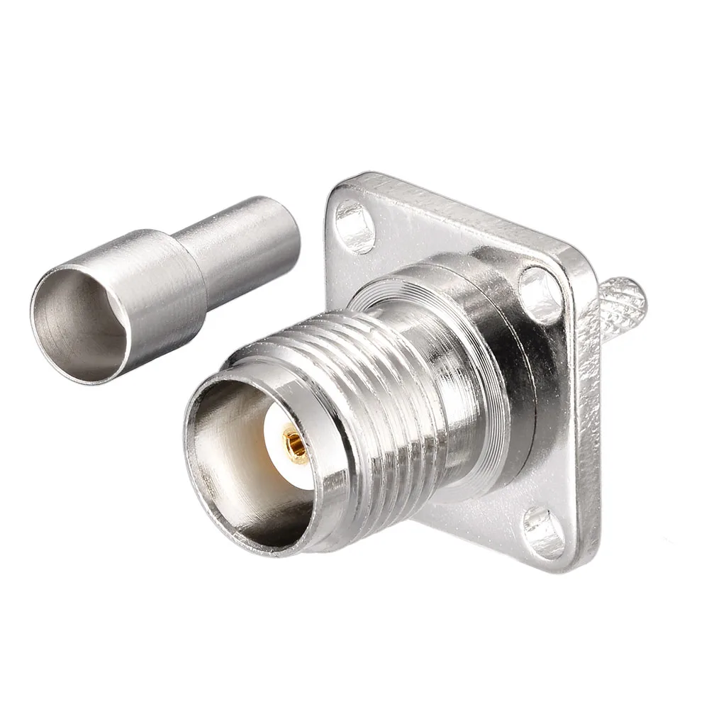 Superbat-TNC Fêmea Em Linha Reta 4 Furo Flange RF Coaxial Conector, RG174 RG316 LMR100