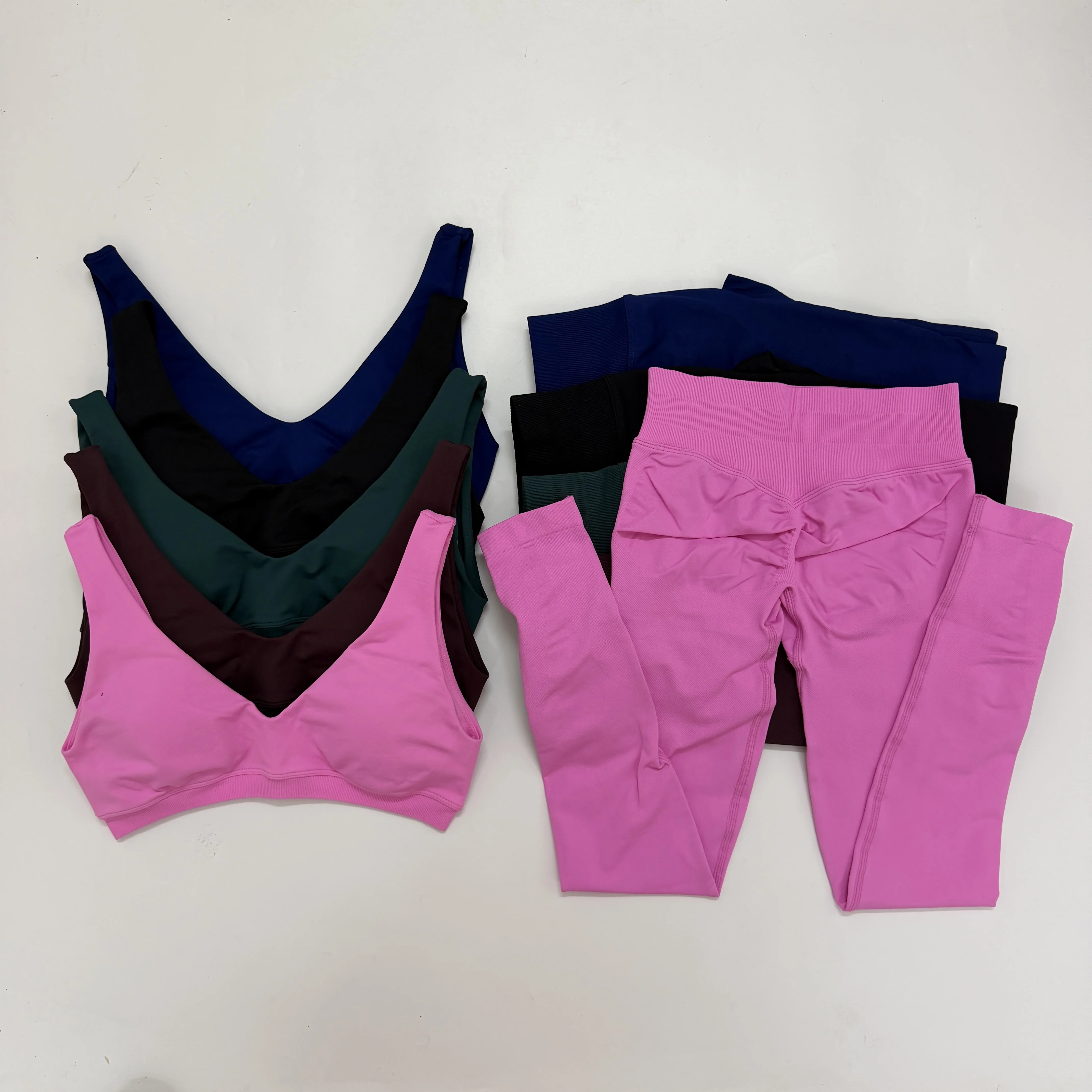 XIN 2 Piece Workout Sets Fitness Clothing Seamless Yoga Set Women Gym Suit Scoop Back Sports Bra Scrunch Butt Leggings