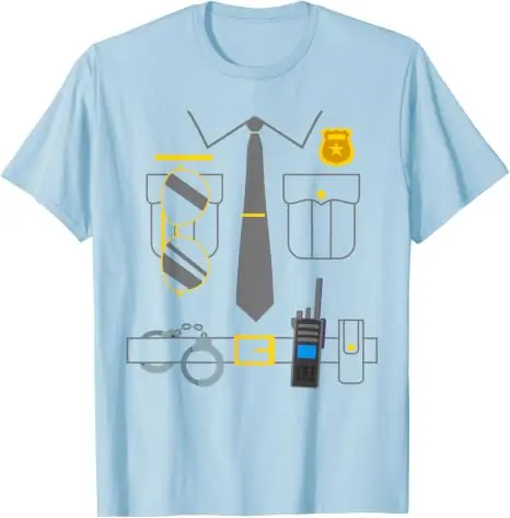 Polizisten-Kostüm Lustiges Polizisten-T-Shirt Y2k Persönlichkeit Einzigartige Geschenke Neuartige Fantastische Polizeikleidung mit Grafik – Detail 19