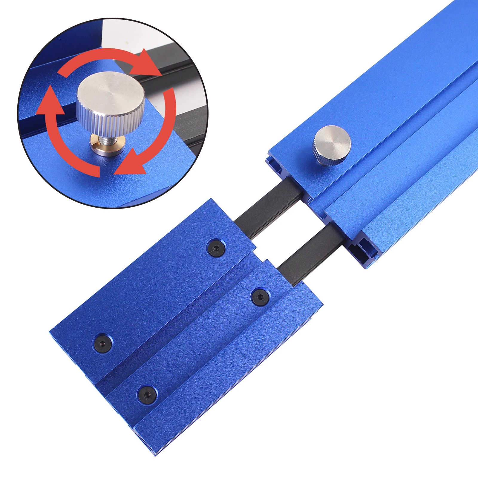 75 Type Blue Telescoping Aluminum Profile Router Fence T-Track Table Saw Fence Woodworking T-Slot Miter Track Fence 50-87CM