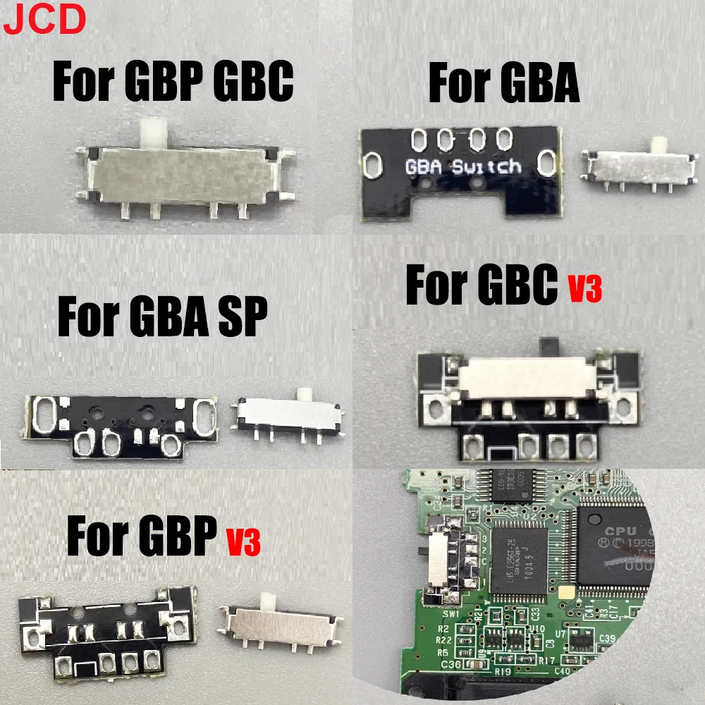 JCD-consola de juegos Gameboy, 1 piezas, GBP, GBC, GBA, GBA, SP GB, el botón de encendido es adecuado para GBC, GBP, V3, versión Switch