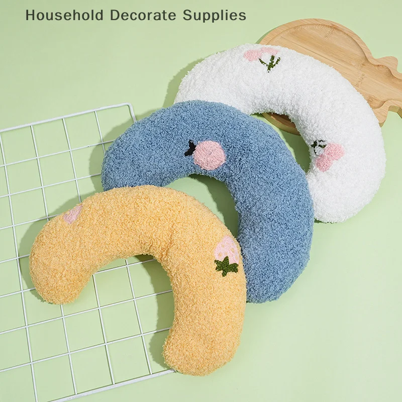 وسادة صغيرة رائعة على شكل حرف U، مصممة خصيصًا للنوم العميق للجراء والقطط، مستلزمات الحيوانات الأليفة الناعمة والرقيقة