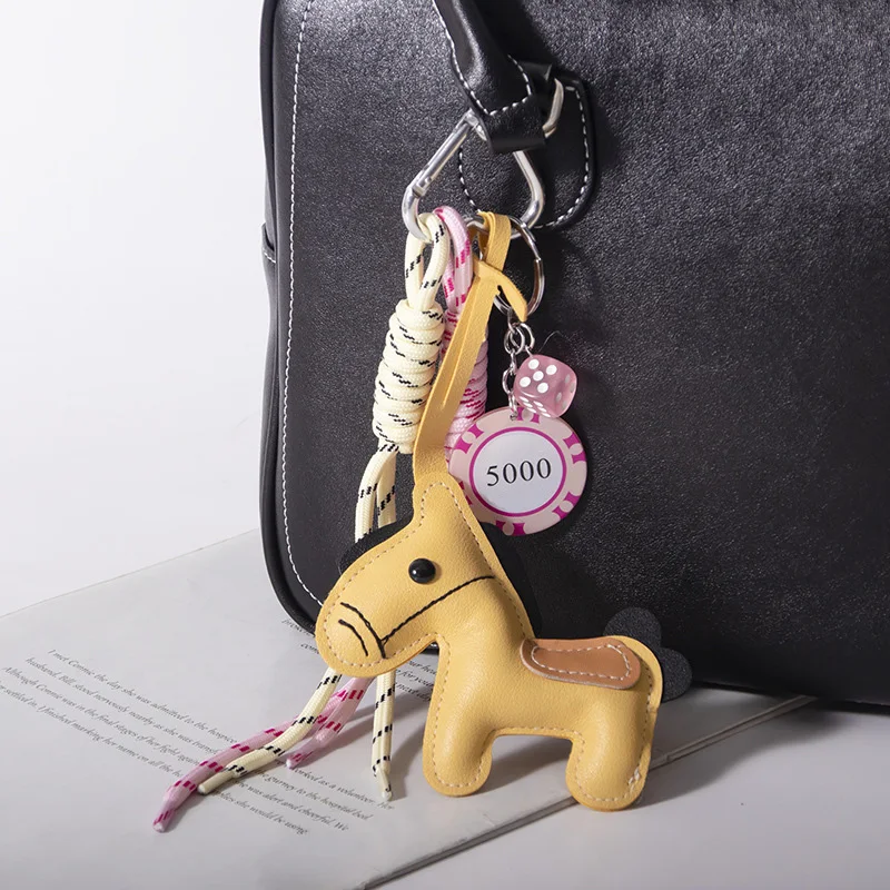 

1 Piece Leather Pony Luggage Accessories Braided Rope Backpack Pendant For Phone Bag Hanging Accessories Luggage Accessories