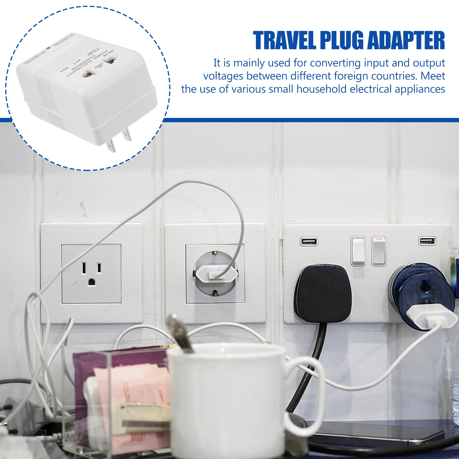 

220V To 110V Step Up Down Voltage Converter 20W Adapter Universal Plug Transformer For 117V To 230V Ac