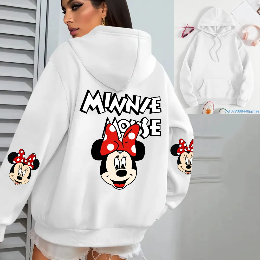 

New Cute Minnie Mouse Print Hoodie for Women Fashionable New Minnie Mouse Fall/Winter Hooded Sweatshirt