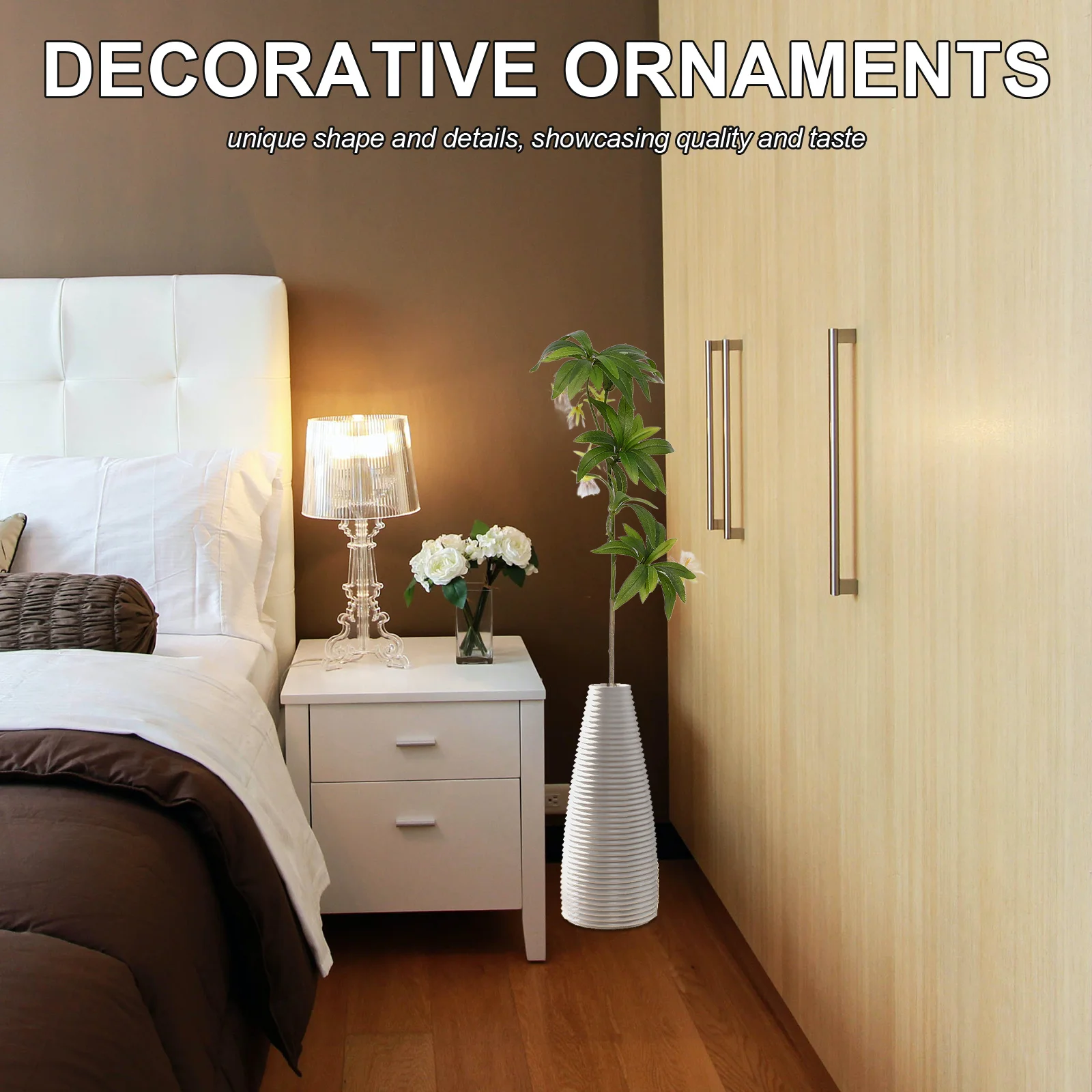 

Artificial Maize Wood Fake Plant Stem Lifelike Greenery Decor For Home Office Tabletop Vase Arrangement Faux Plants