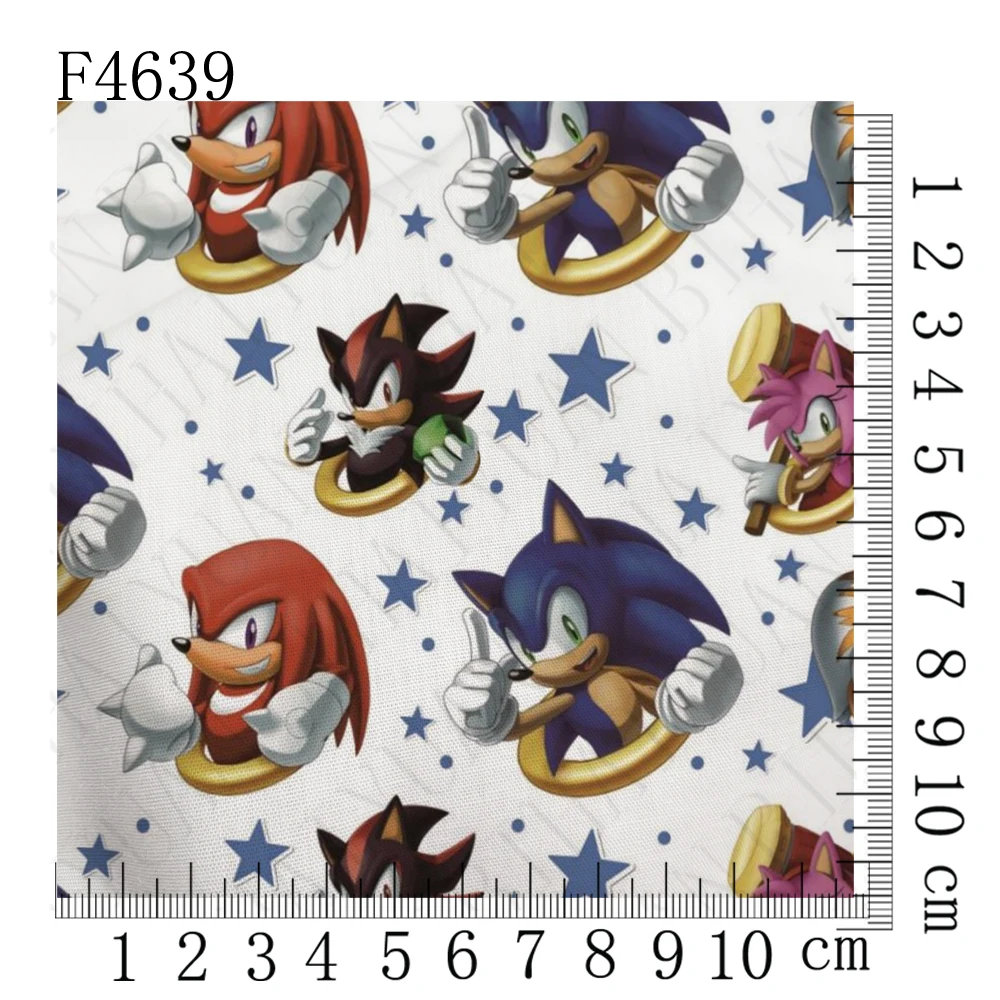 45*145CM game DIY Cartoon Polyester Cotton Sonic The Hedgehog  Fabric Patchwork Tissue Kid Sewing Doll Curtain DIY material