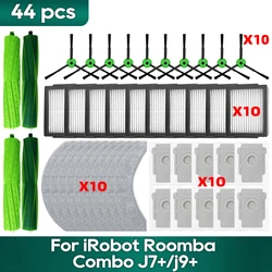 Apto para iRobot Roomba Combo j7 plus, j9 plus, 10 Max Robot Accesorios de Vacío Filtro Bolsa de Polvo Rodillo Cepillo Lateral Hepa Fregona Paños Trapo