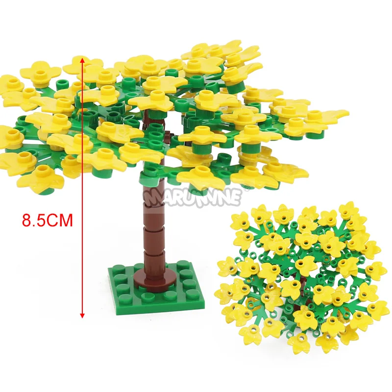 Marumine MOC Bricks Tree Set 76PCS Alley Avenue Road Plant Parts City Streew Garden Jungle Build Blocks Kit modello accessori