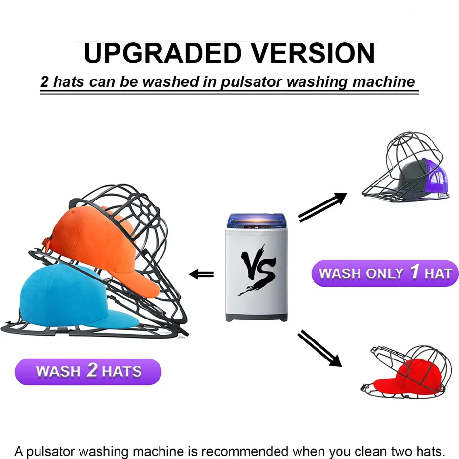 Upgraded Hat Washer Multifunctional Baseball Cap Washing Cage for Adult Kid\'s Hat Washer Frame Hat Cleaners Shaper Protector