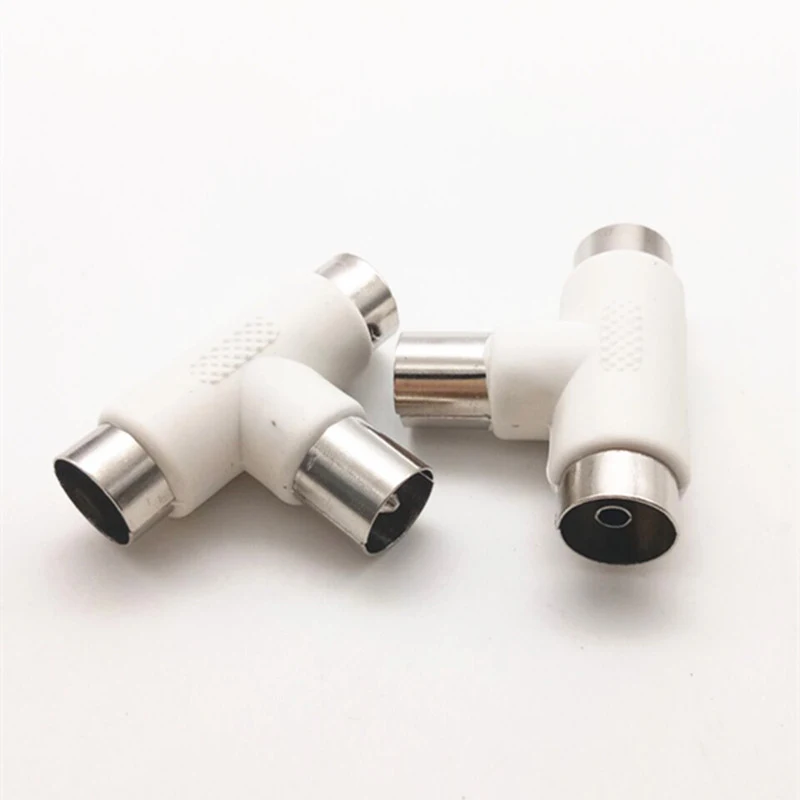 5pcs  Cable TV three-way plug TV male to female TV one to two RF adapter signal line distributor connector