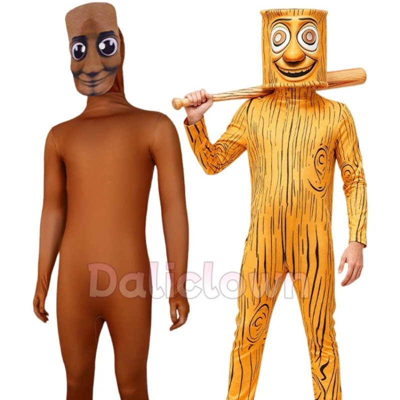TungTungTung Sahur Kostüm Kinder Erwachsene Tralalelo Tralala Cosplay Kleidung Anime Overall Body Italienisches Gehirn Brainrot Kostüm