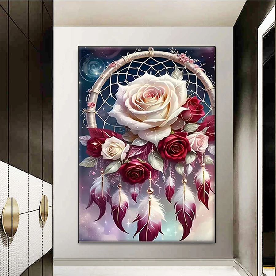 

Алмазная картина, современное искусство, Ловец снов, цветок, полная дрель, сделай сам, алмазная вышивка, вышивка крестиком, мозаика, горный хрусталь, домашний декор