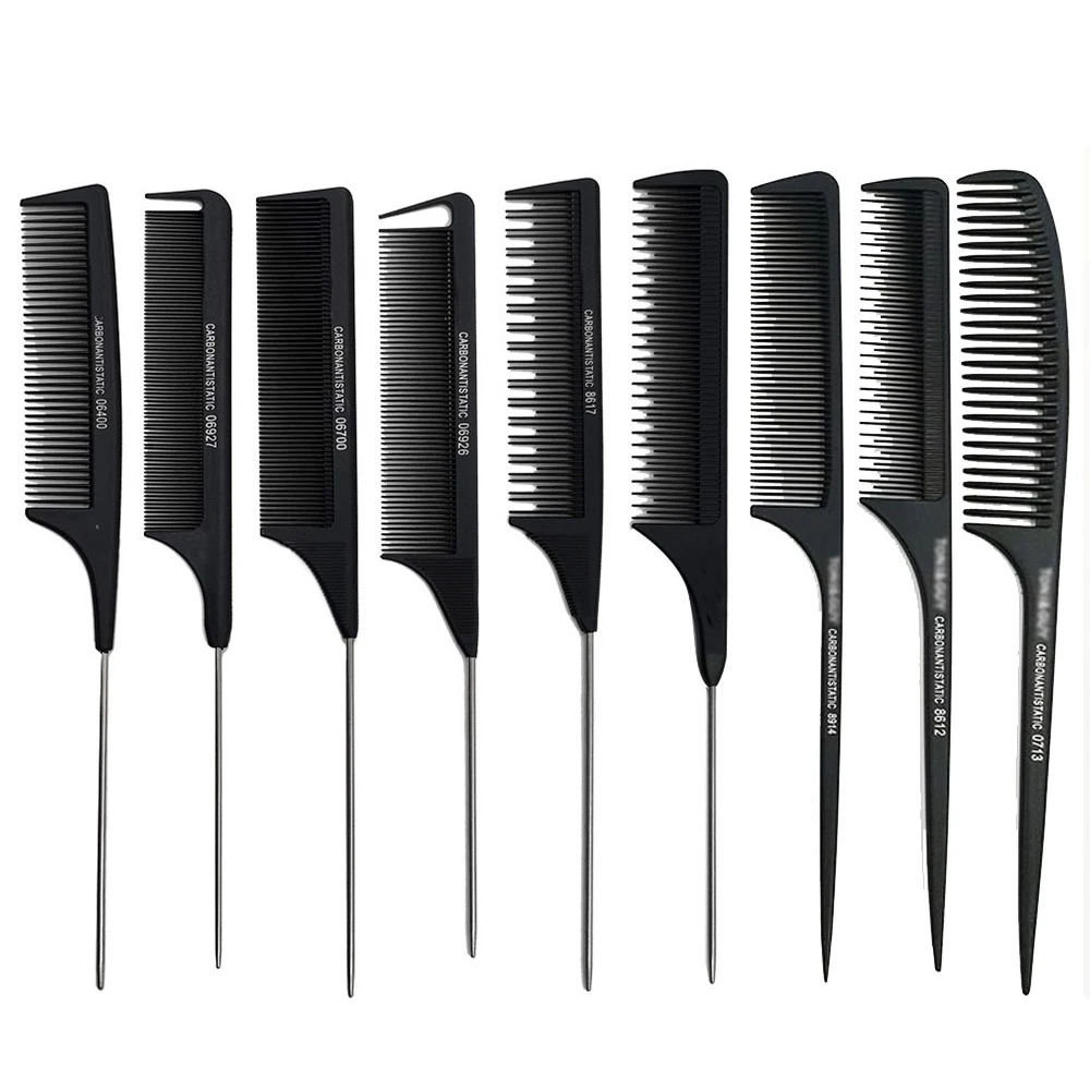 

Детская черная щетка для волос с мелкими зубцами, анти-винтовая, анти-подсветка, распутывающая профессиональная расческа для хвоста, аксессуары для ухода за укладкой из нержавеющей стали