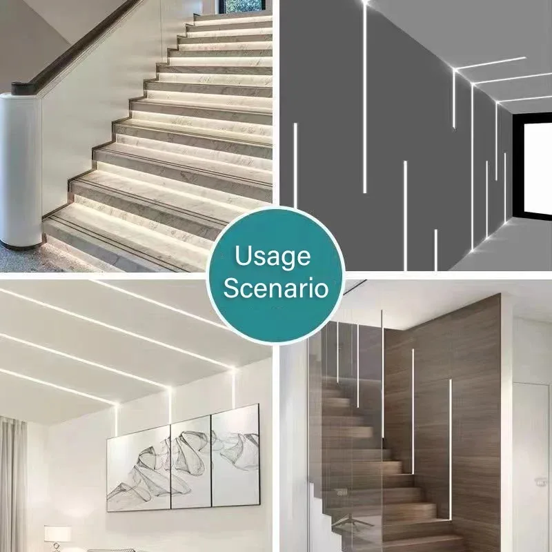 Led Aluminum Strip Light 28*10mm Recessed LED Channel Linear Aluminium Profile For Bedroom Living Room Decor