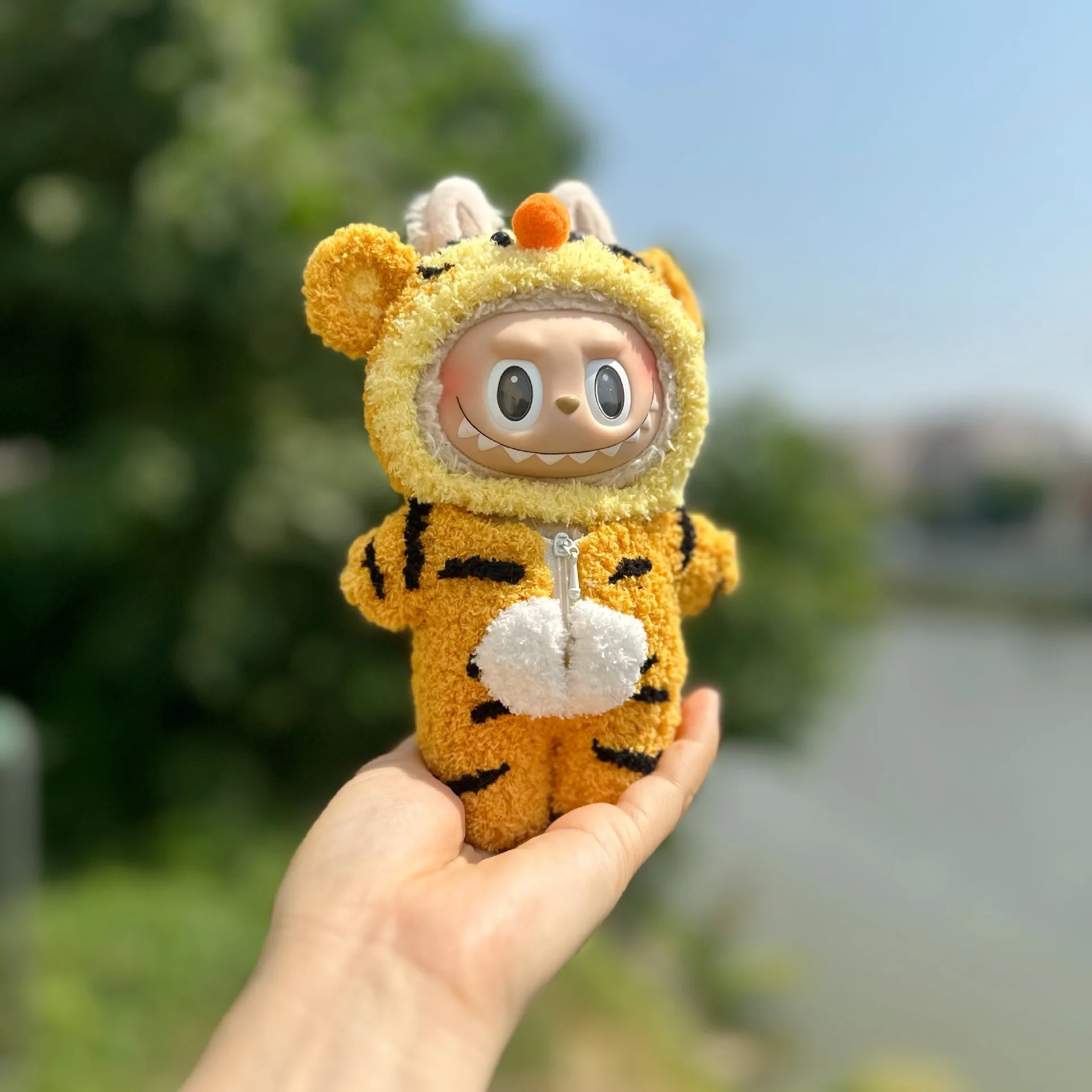 Labubu 17cm Clothes Water Ice Moon Little Tiger Cute Style Dress Up Three Eyed Boy Set Clothes Series Change Clothes