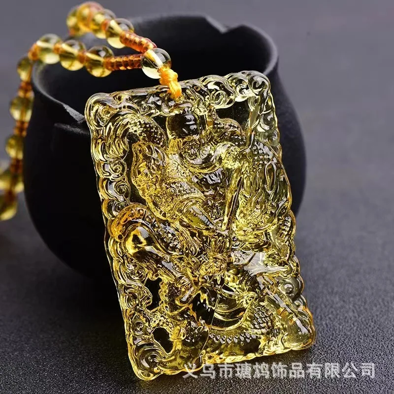 Live Broadcast Popular Citrine More than Good Luck Comes Accessories Long Sweater Chain for Elders Men and Women Factory Direct