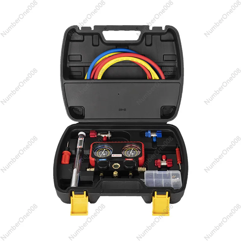 

R134A Refrigerant AC Manifold Gauge Set, Dual Valve Charging Tool for Car Air Conditioning, Automotive HVAC Diagnostic Tool