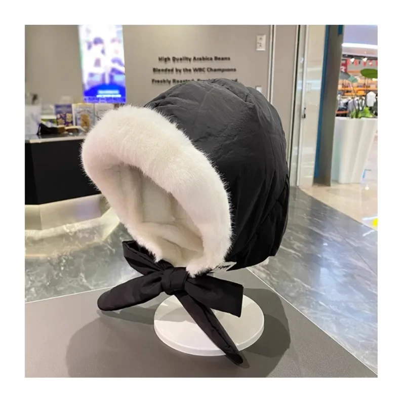 Women Autumn Winter Korean Outdoor Riding Warm Thick Large Size Convertible Hat Bag Cap EU US