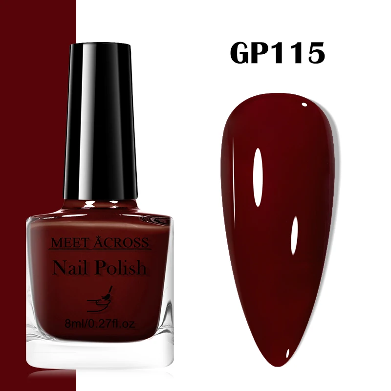 8ml Vino Rosso Acqua-Based Peel Off Nail Gel Polish No Need Lamp 48 Colori Solidi Glitter Moda Nail Forniture Vernice Nail Art