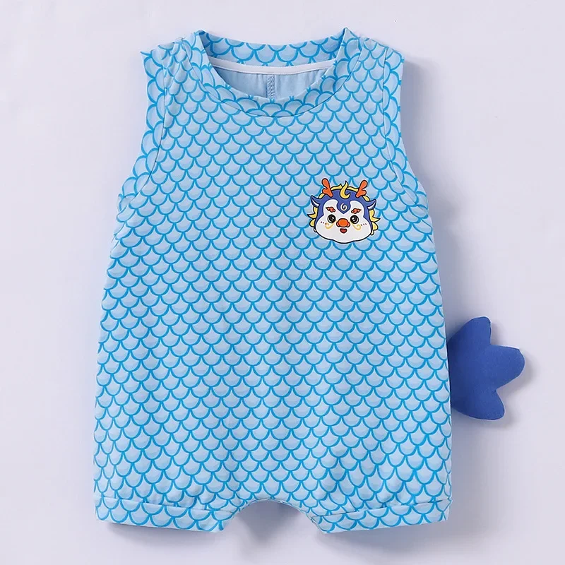 Kawaii Dragon Summer Newborn Baby Clothes Girls Boys Korea Bodysuit Cottton  Twins Outfits Toddler Romper Baby Cartoon Onesie