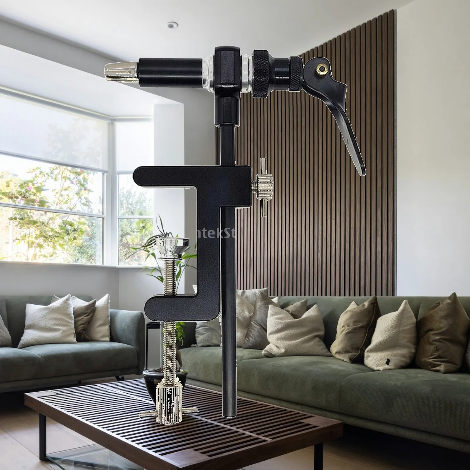 Heavy Duty Fly Tying Vise Bench Mount Clamp for Flat Desktop Adjustable Hook Holder Size 2 to
