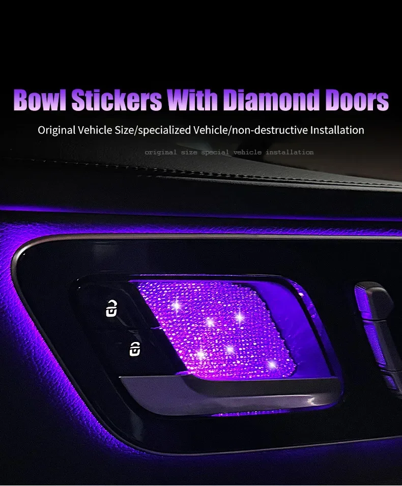 ملصقات وعاء الباب الداخلي من الفئة C والفئة E E E300L والإضاءة المحيطة GLC/GLB/GLE/CLA سلسلة ديكور ماسي مدمج لمرسيدس #6