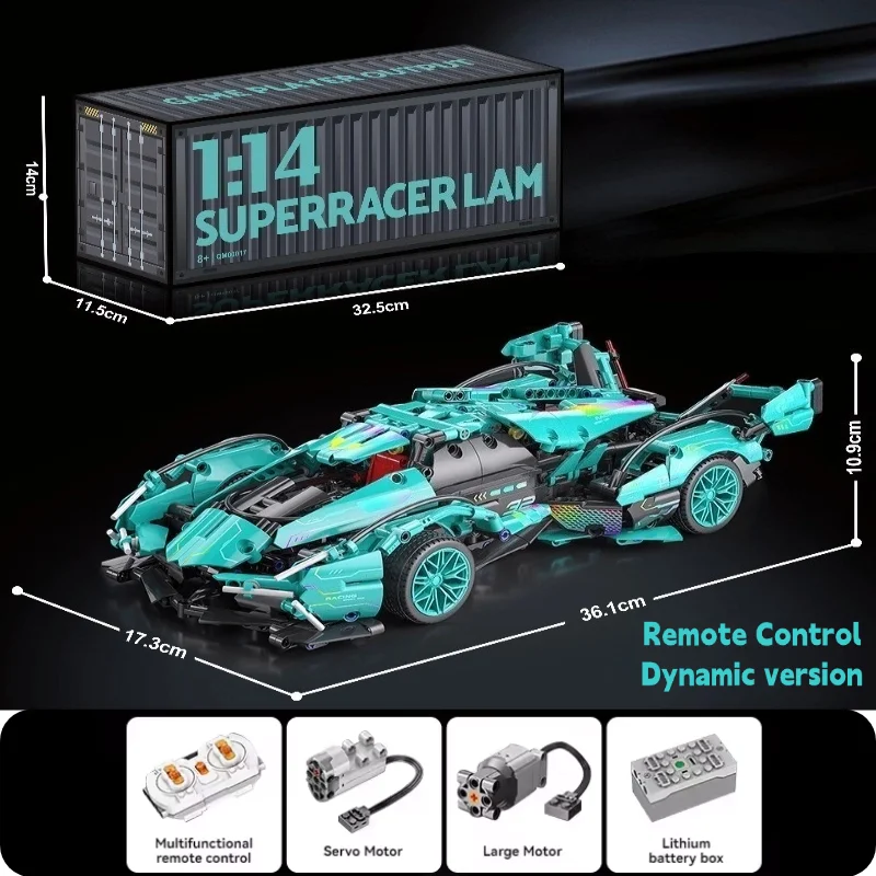 Technologie Racewagen Blok Model 1280PCS + 1:14 Motion Speed Auto Model Mechanische Super Blok Montage Speelgoed Kinderen volwassen Geschenken