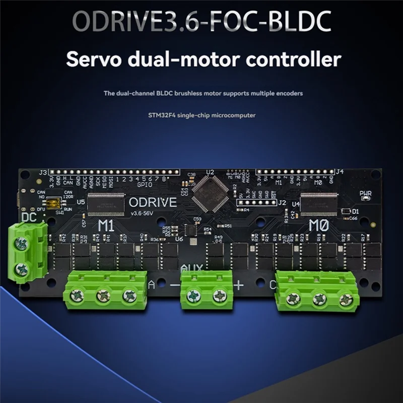 Новинка!Odrive3.6 56 В FOC-BLDC Сервоконтроллер с двумя двигателями STM32F4 Поддержка нескольких энкодеров Odrive3.6 Плата управления двигателем 12-56 В