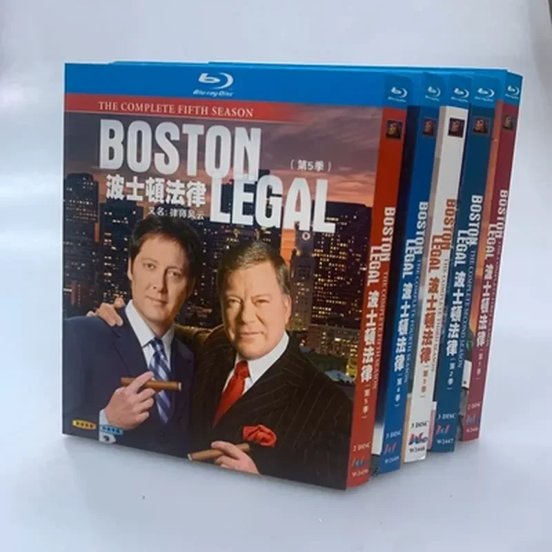 BD Blu-ray Haute Définition, Série Policière Américaine Boston Legal, Saisons 1 à 5, Coffret de 13 Disques