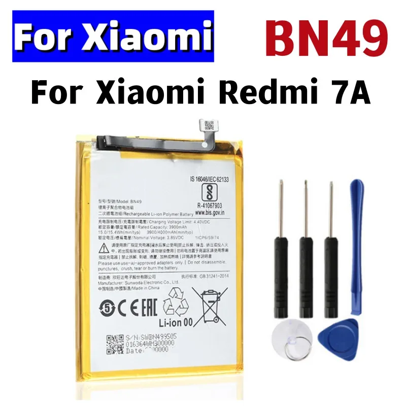 

BN49 4000 мАч аккумулятор AAA для Xiaomi Redmi 7A Redmi7A высокий телефон сменные аккумуляторы + инструменты