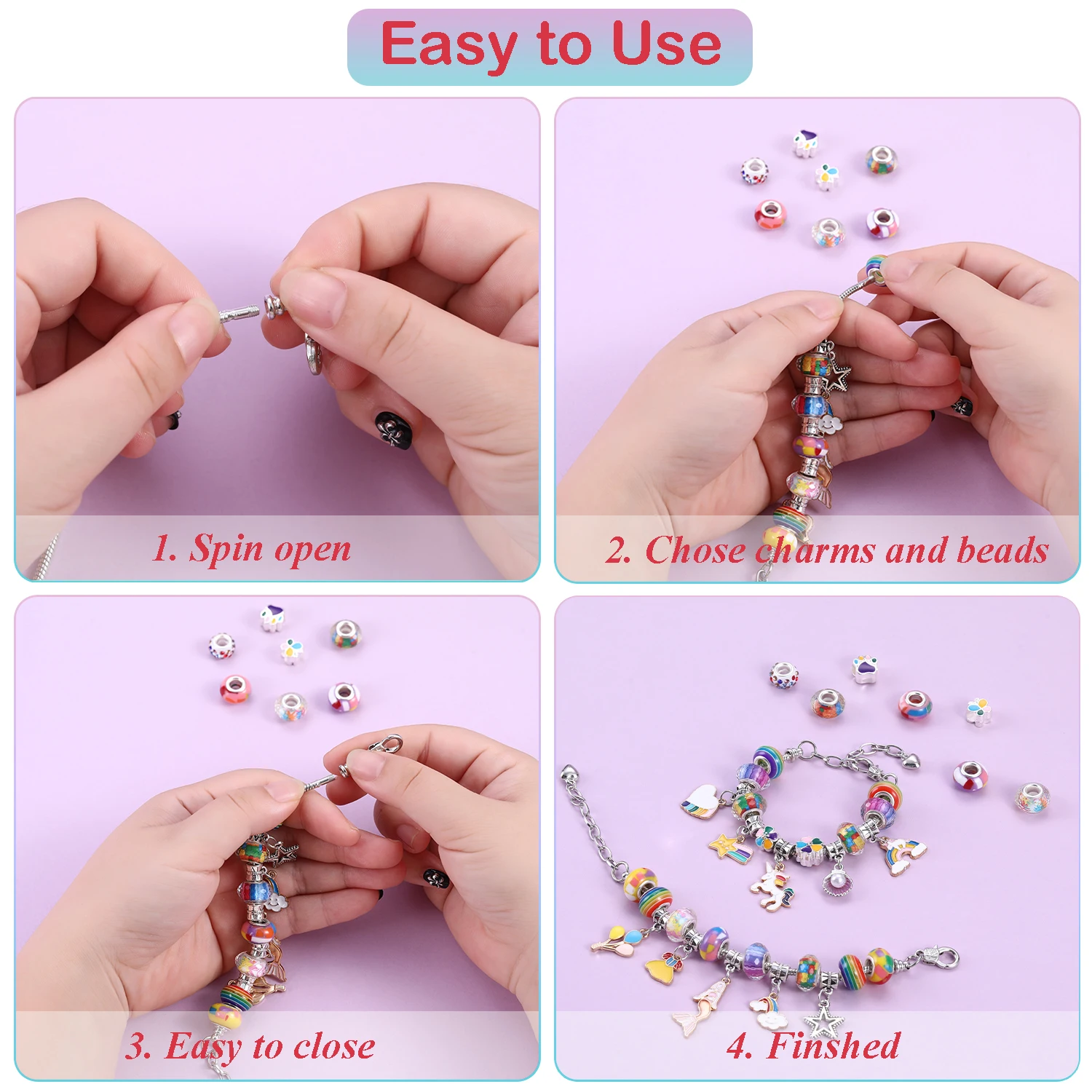66pcs Kit Manik-manik DIY Berw - Jewelry Making Kits For Kids ulasan dan harga