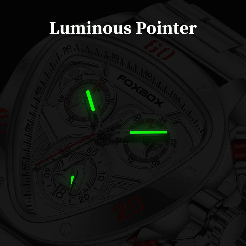 LIGE Fashion Luxury Man Watch Business Casual Waterproof Luminous Stainless Steel Quartz Wristwatch Creative Triangle Dial Clock