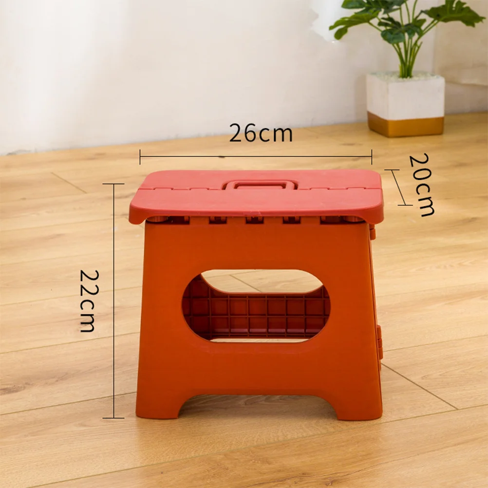 1pc Small Foldable Stool Lightweight Pp Folding Bench For Home Bathroom Travel Use Red Home Foldable Stool
